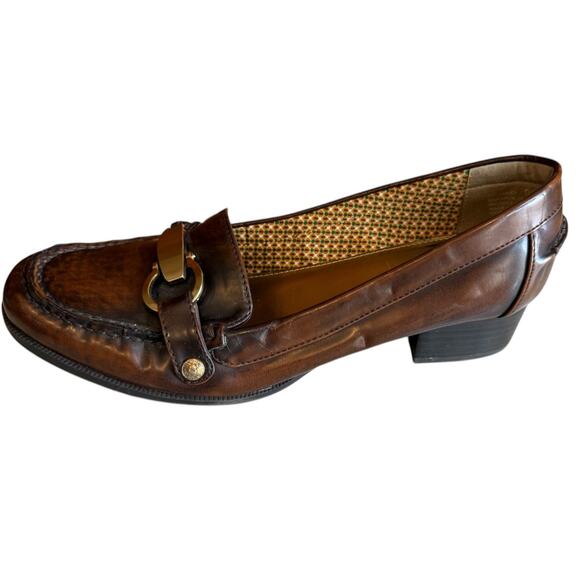 Anne Klein Flex Dagney Heeled Horsebit Loafers Brown 9.5 - Picture 2 of 9